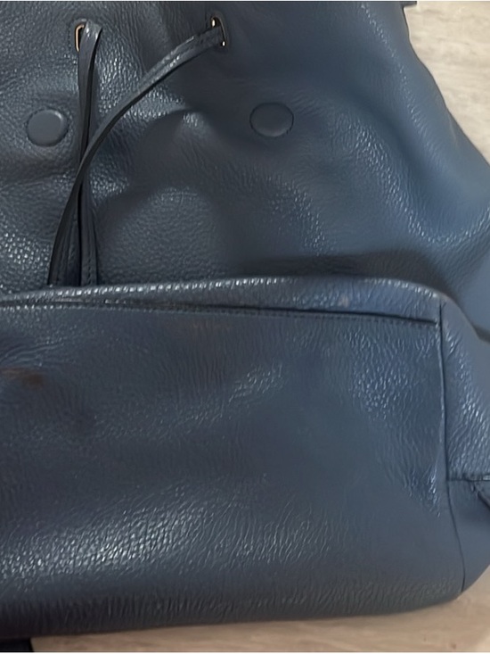 Tory Burch Navy Pebbled Leather Drawstring Backpack main image 4